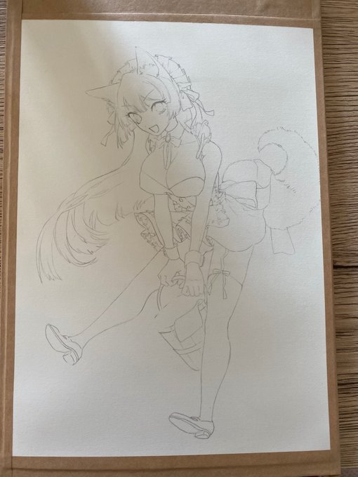 初の水張り。細い筆を買ったことも相まってかなりイイ…!! 