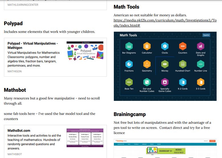 ATMMathematics's tweet photo. Members of the ATM/MA joint primary group have generated a  fantastic padlet of resources for maths home learning for all Key Stages that don't rely on a screen.  The Padlet has a large collection of links to ideas and activities for you to access and use. https://t.co/hceGChdhH9 https://t.co/HgdIIE9yh6