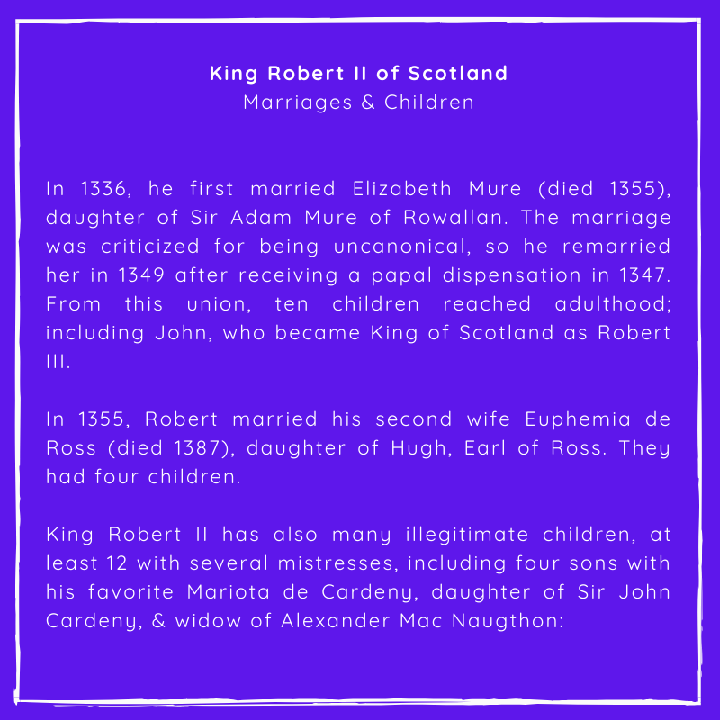 BritishHistorym's tweet photo. #otd 22 February 1371 – Robert II becomes King of Scotland, beginning the Stuart dynasty.
#kingofScotland #kingofscots #RobertII #royalhistory Follow @BritishMonarc12 https://t.co/t9s4uEvebq