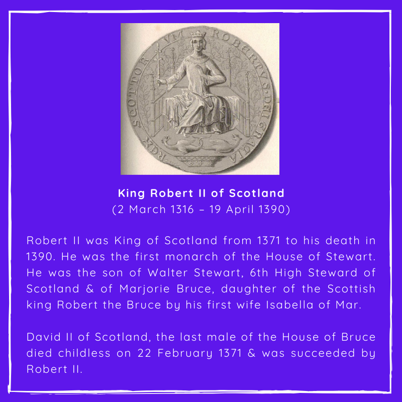 BritishHistorym's tweet photo. #otd 22 February 1371 – Robert II becomes King of Scotland, beginning the Stuart dynasty.
#kingofScotland #kingofscots #RobertII #royalhistory Follow @BritishMonarc12 https://t.co/t9s4uEvebq