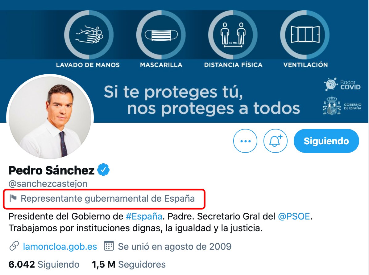 David Alvarez 💬 🤔 on Twitter: "¿Qué criterio aplica @Twitter para  informar o no en cuentas de miembros del Consejo de Ministros #CMin con el  indicativo "Representante gubernamental de España"? @TwitterEspana  @TwitterGov…