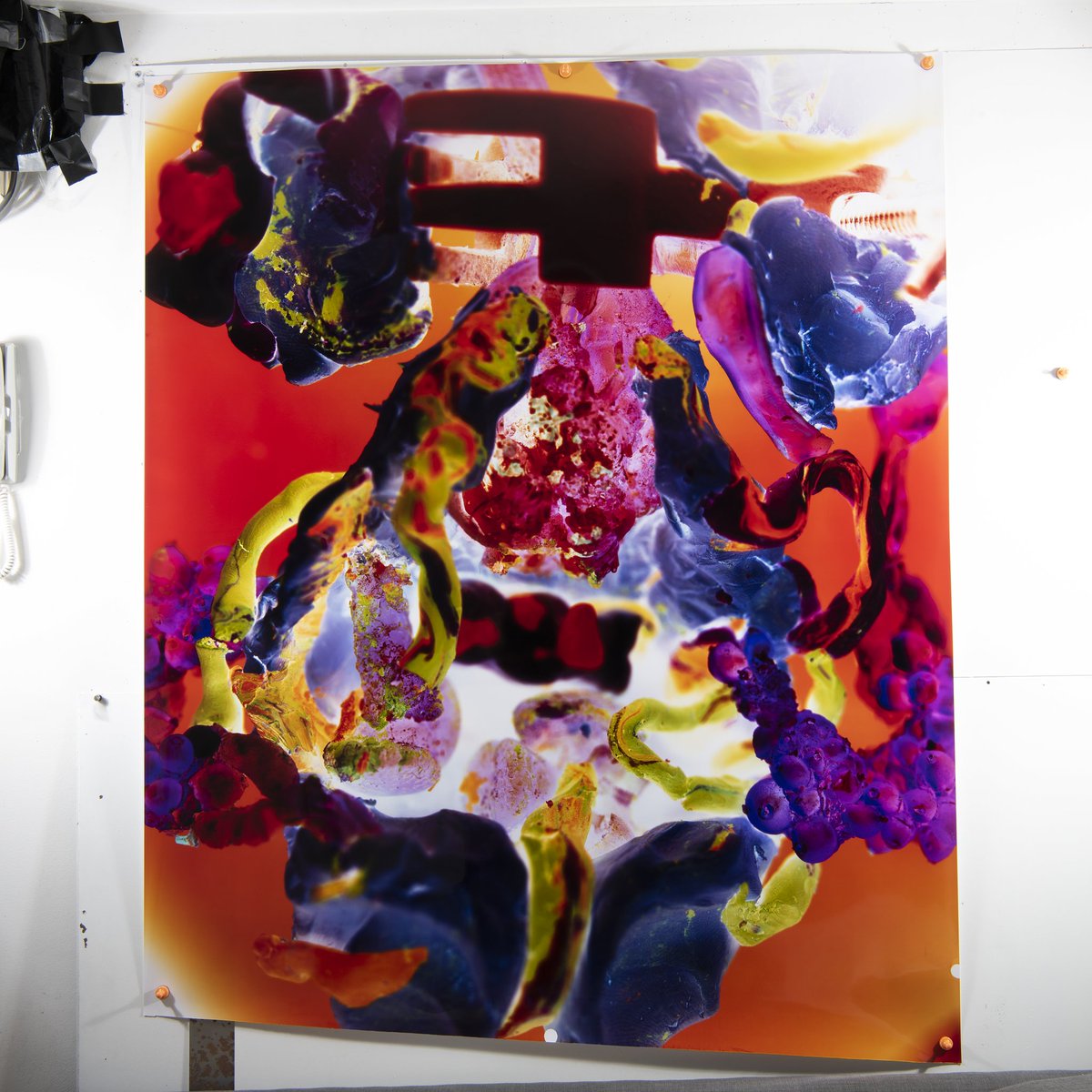 Mess Package (orange) no 19 | 1270 x 1524 mm, 50 x 60 in (approx) | Direct from camera obscura, photographic paper image
#bigneg #alternativeprocesses #experimentalphotography #ultralargeformatphotography #analoguephotography #homemadecamera #diycamera #cameraobscura