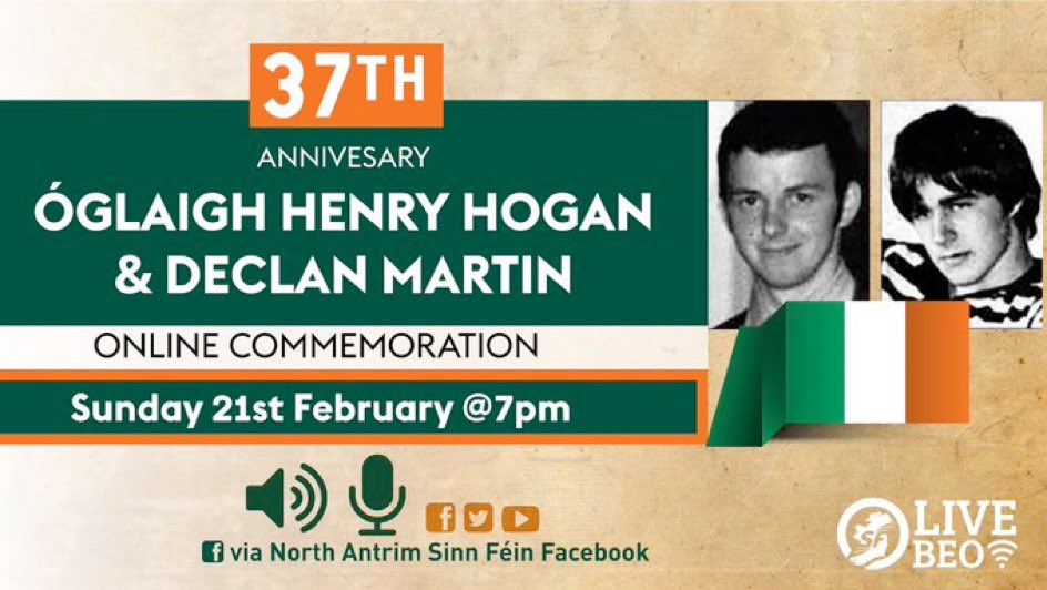 NorthAntrimSinn's tweet photo. ‘Speak with pride the names of Martin and Hogan.’

Fuair said bás ar son saoirse na hÉireann https://t.co/B6fITOtJhI