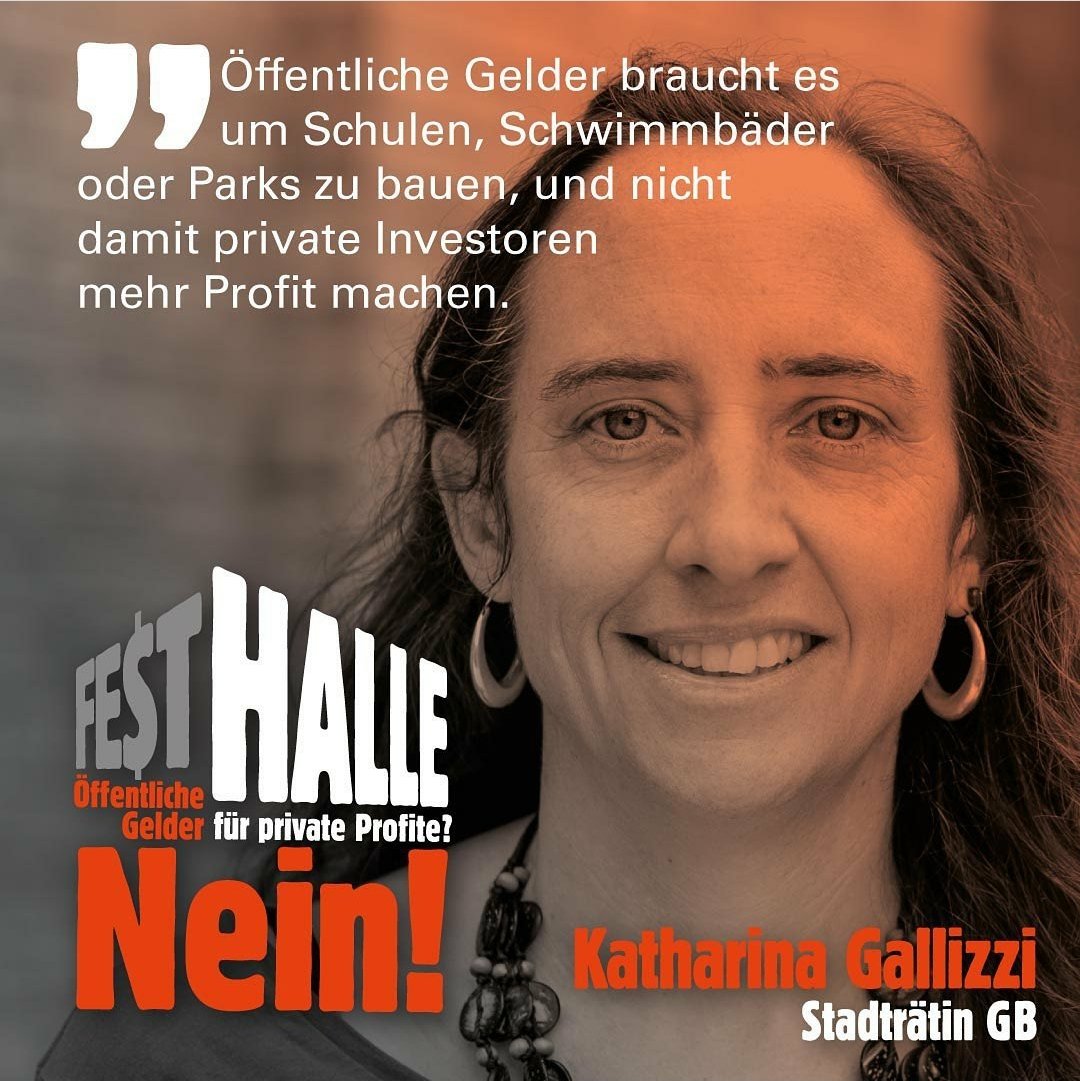 Öffentliche Gelder für Schulen, Schwimmbäder und Parks, nicht für Profite privater Investoren. #festhallenein @GruenesBuendnis instagram.com/p/CLi9cYClzr2/…