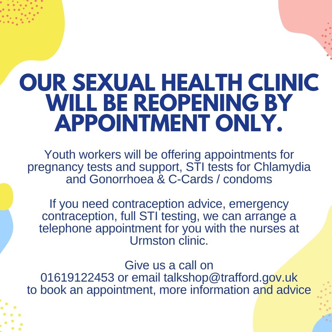 During #lockdown all #Trafford young people aged 11-19 can still access all the usual services from <a href="/talk_trafford/">Street Talk Trafford</a>.

Need advice about #relationships, #sexualhealth, things to do, #health, #wellbeing etc? 
📱0161 912 2453
💻talkshop@trafford.gov.uk

👉trafforddirectory.co.uk/kb5/trafford/f…