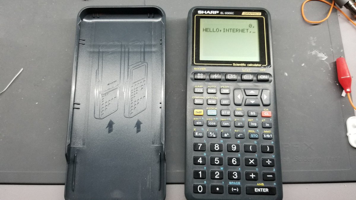 PixelMaker04's tweet photo. Got this #Sharp #EL9300c #calculator back up and running today from a Lot purchase. It had lines and intermittent power, but with solid black screen. Had to reflow the main chips to get it working again. #sharpelectronics #calculatorrepair #calcrepair https://t.co/tVN8oLXkcJ
