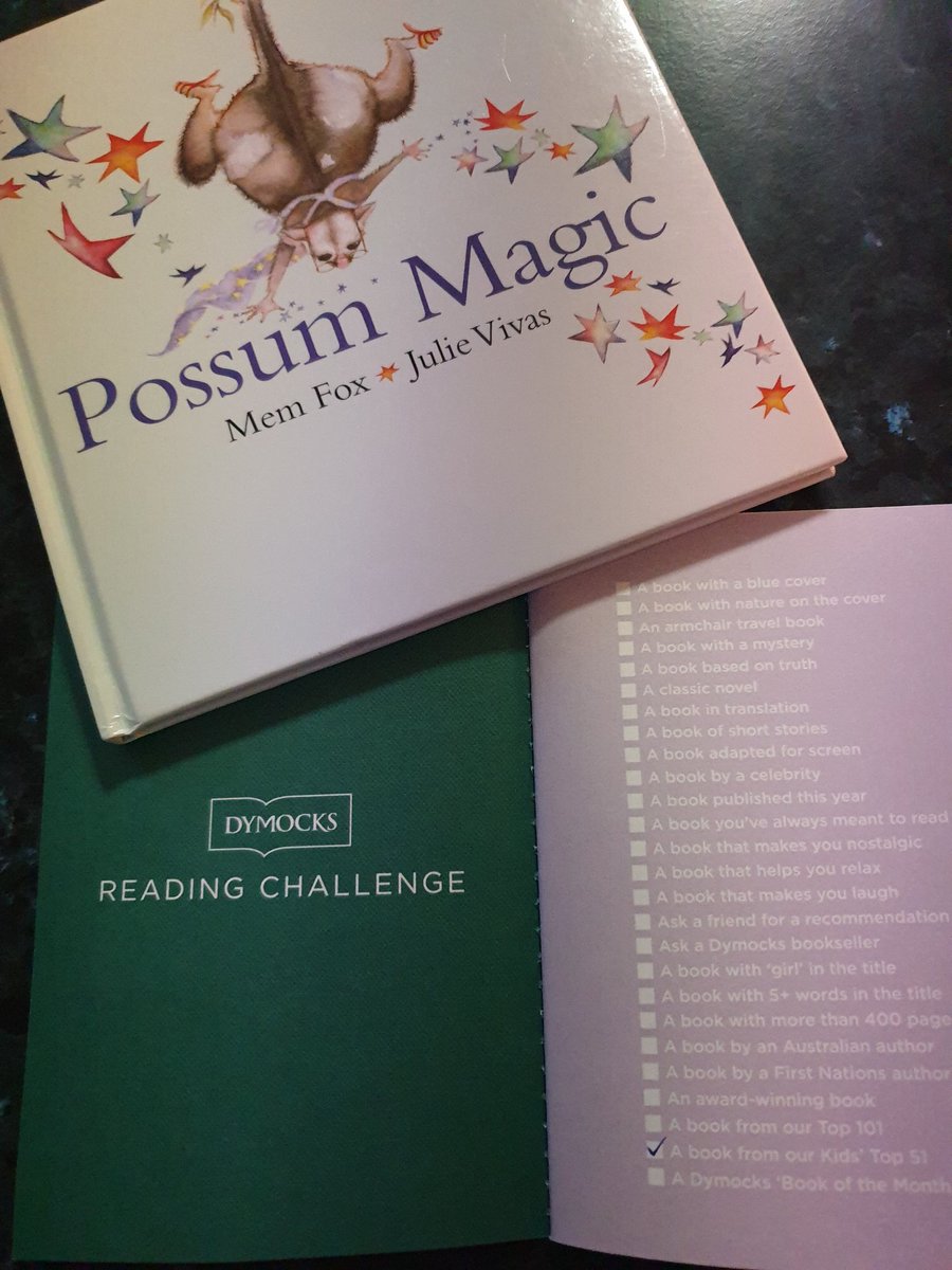 and_rew_too's tweet photo. What better way to start the #dymocksreadingchallenge than with a kids top 51 possum magic with my little girl before bed https://t.co/bQB8sjfFJq