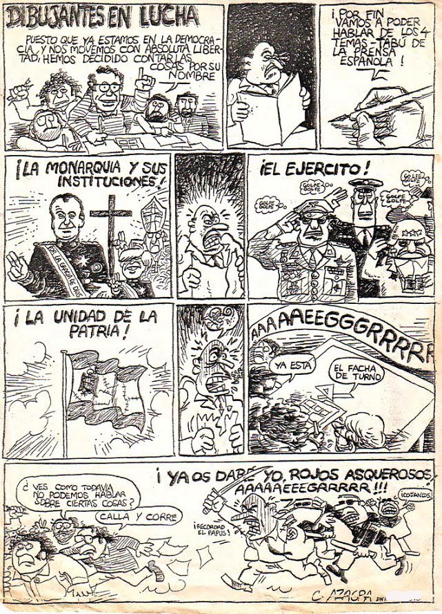 Una página que nunca llegó a salir,ya que nos secuestraron la revista,era el nº 3 de la revista Zeta (1979),todos tenemos un pasado