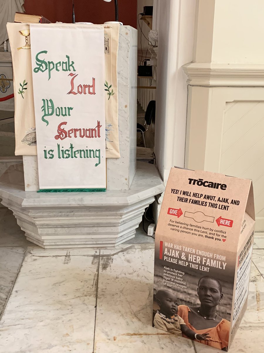 BishopDNulty's tweet photo. Delighted to have celebrated Mass in Stradbally this First Sunday of Lent, relayed through the parish radio - a reminder to collect your @trocaire boxes from all our Churches in @KANDLEi and @OssoryDiocese on your visit for private prayer @CatholicNewsIRL https://t.co/tnaIBuFPNl
