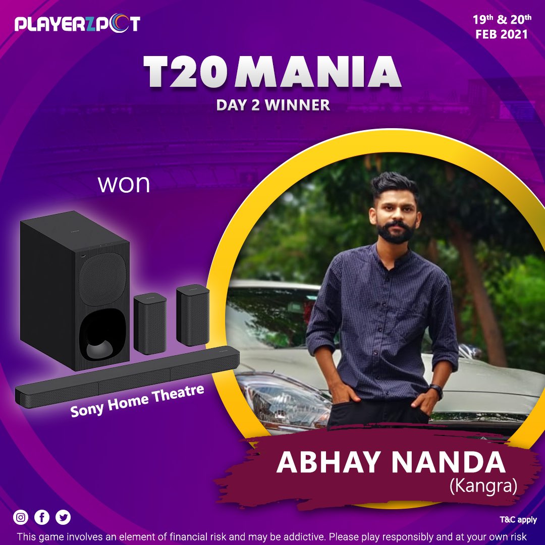 PlayerzPot's tweet photo. Last day to participate in the #Playerzpot T20 mania! All you need to do is deposit 2999/- and stand a chance to win big! #KheloPlayerzpot #ApnaGame #T20 #FantasyCricket https://t.co/Yl71B6MpBe