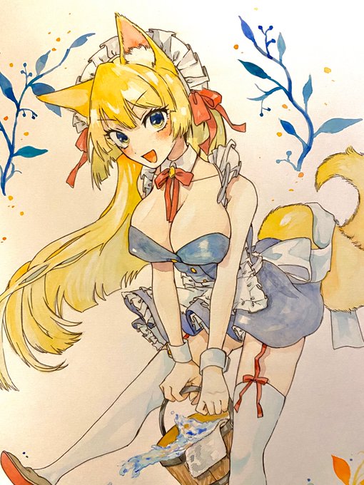 完成!ご主人さま大好きな狐メイドちゃん
#アナログイラスト 