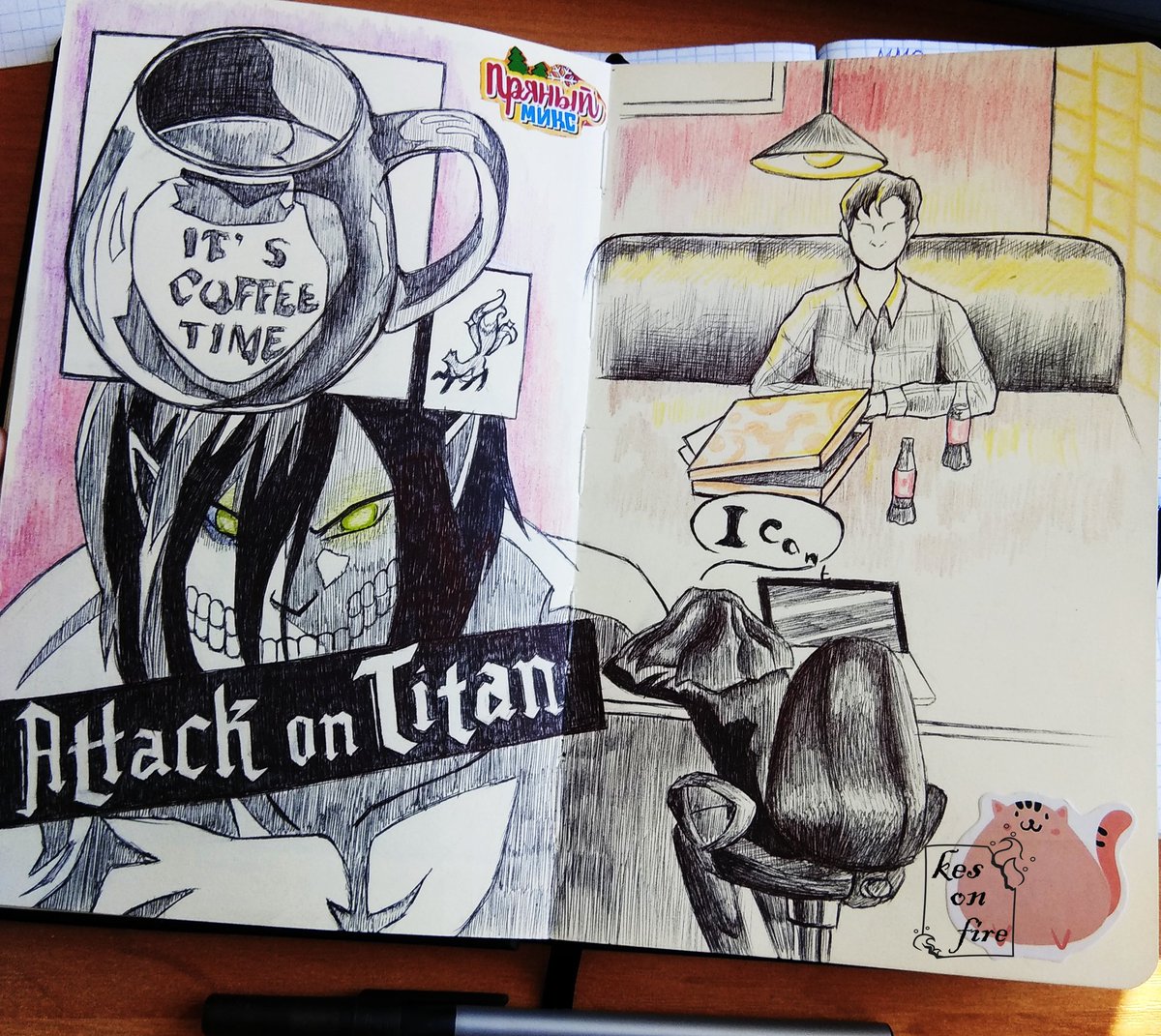 KesOnFireArt's tweet photo. It's actually was my January and part of February
[#visualdairy #AttackOnTitan #Sketching] https://t.co/kjYVzJdJjG