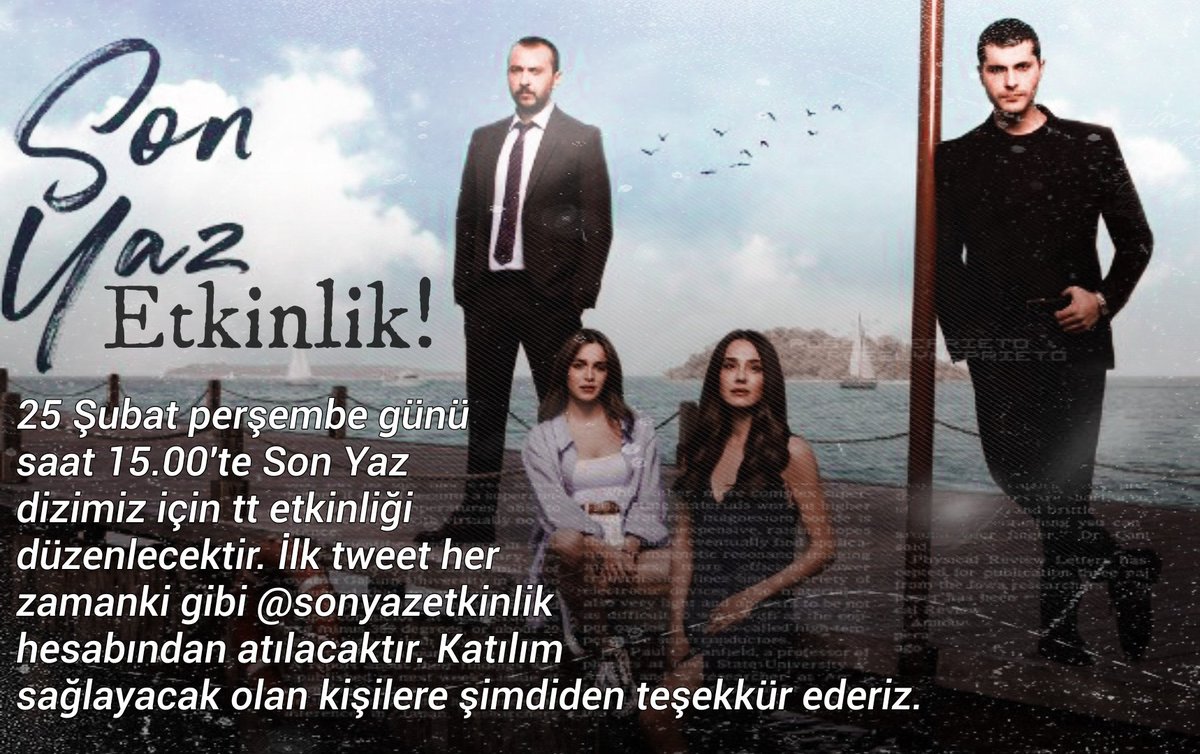 TT ETKİNLİĞİ! 🌊

25 Şubat Perşembe günü saat 15.00’da 
Dizimiz için TT etkinliğimiz vardır
Katılımlarınızı bekliyoruz.

Herkes bu tweet alıntılayarak yaysın daha cok kişiye ulaşalım.

İlk tweet bu hesaptan atılacaktır. 💙

[TT kuralları yorumda mevcuttur .]