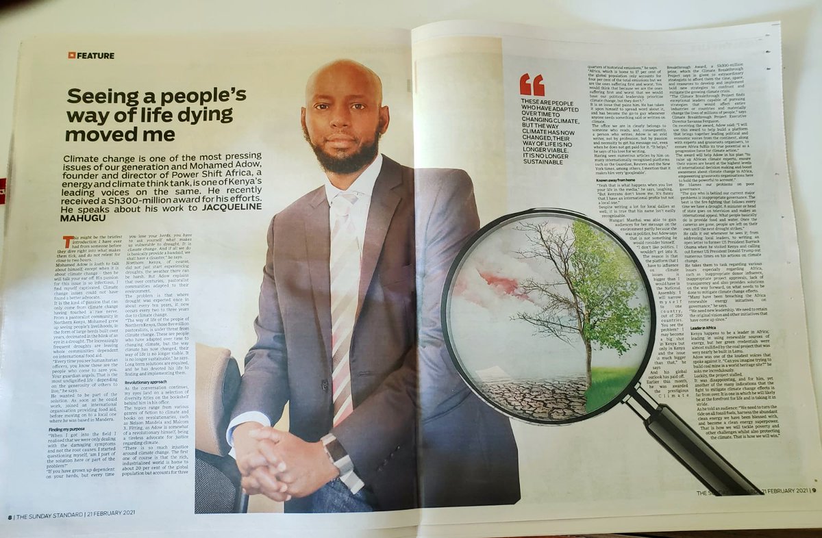 Here's the full piece which covers <a href="/mohadow/">Mohamed Adow</a>'s history growing up in northern Kenya, why he began work on climate change and his recent $3m Climate Breakthrough Award.