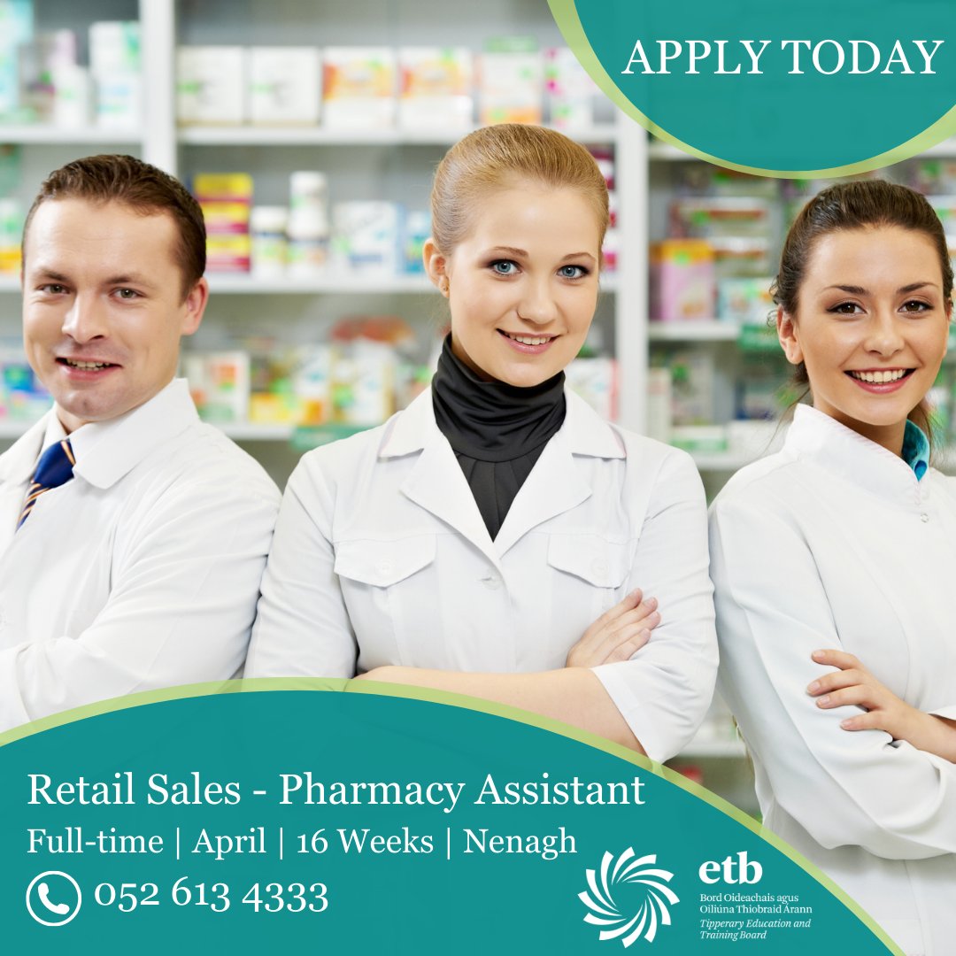 #RetailSales #PharmacyAssistant #Nenagh - Apply Today fetchcourses.ie/course/finder?…