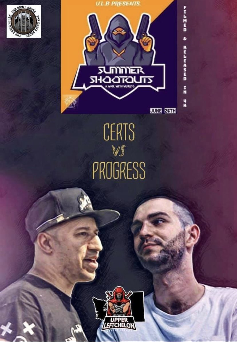 TheUpperLeft206's tweet photo. WE GOT ANOTHER ONE!! JUNE 26TH SUMMER SHOOTOUTS IT ALL GOES DOWN @BigCerts VS @thats_progress SALUTE TO BOTH THESES MC’S THIS GOT CLASSIC WRITING ALL OVER IT 🙏🏼💯🔥✊🏼 
PPV WILL BE AVAILABLE FOR THIS EVENT! ANY QUESTIONS DM OR COMMENT #ULB https://t.co/VOA2qKt33h