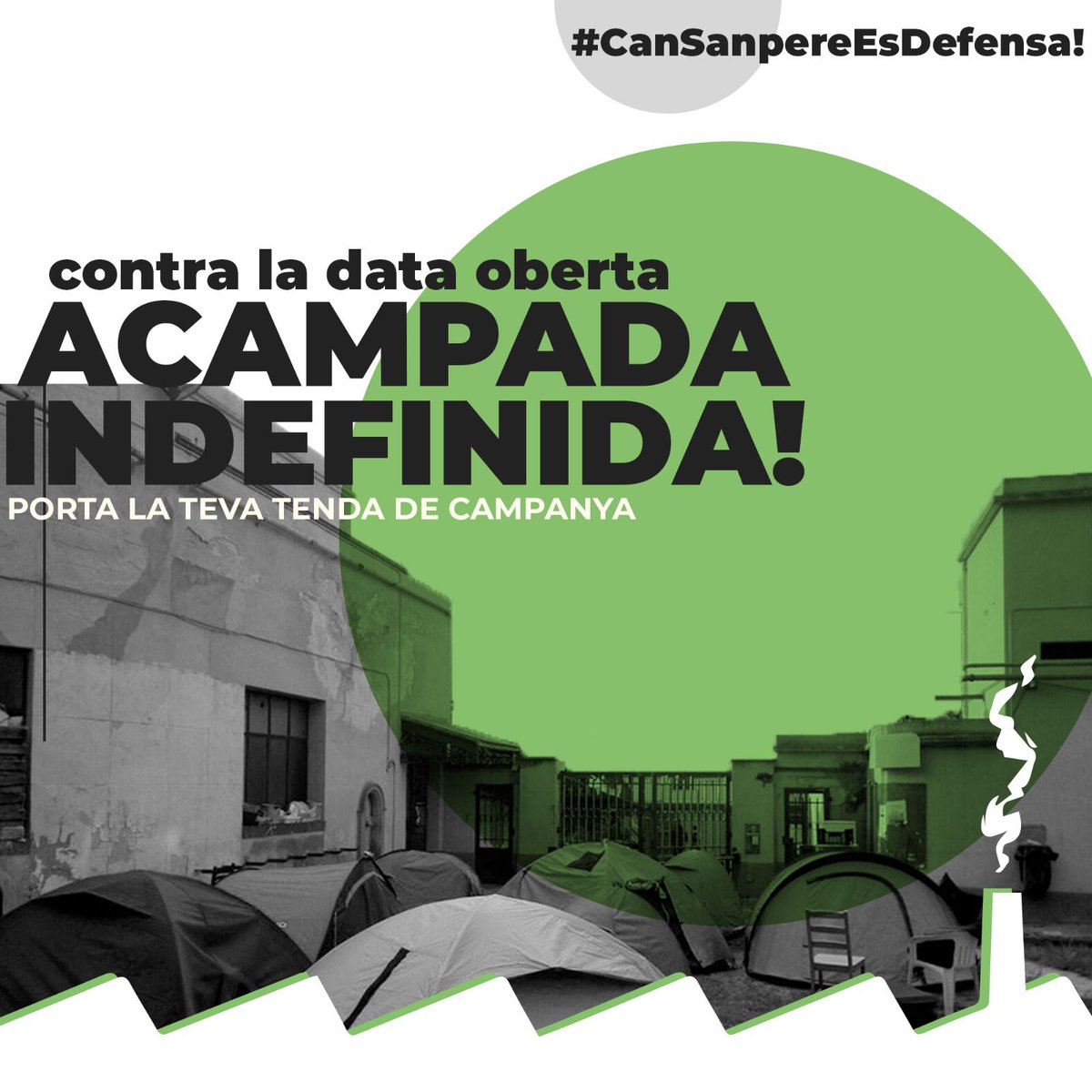 Davant de la data oberta des de @CSA_Sanpe han decidit fer una acampada indefinida! 

#CanSanpereEsDefensa 
#CanSanpereÉsDelPoble 
#AcampadaIndefinida