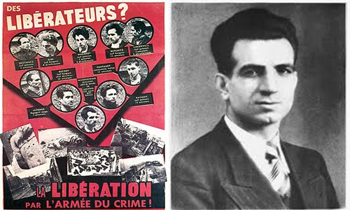 Zusammen mit 21 Genossen des migrantischen und  jüdischen Widerstands der französichen #Résistance der  (FTP-#MOI) wurde #MissakManouchian am 21. Febr. 1944 auf dem #MontValérien im besetzten #Paris von den Nazis erschossen
#groupemanouchian #afficherouge #MémoiredelaRésistance