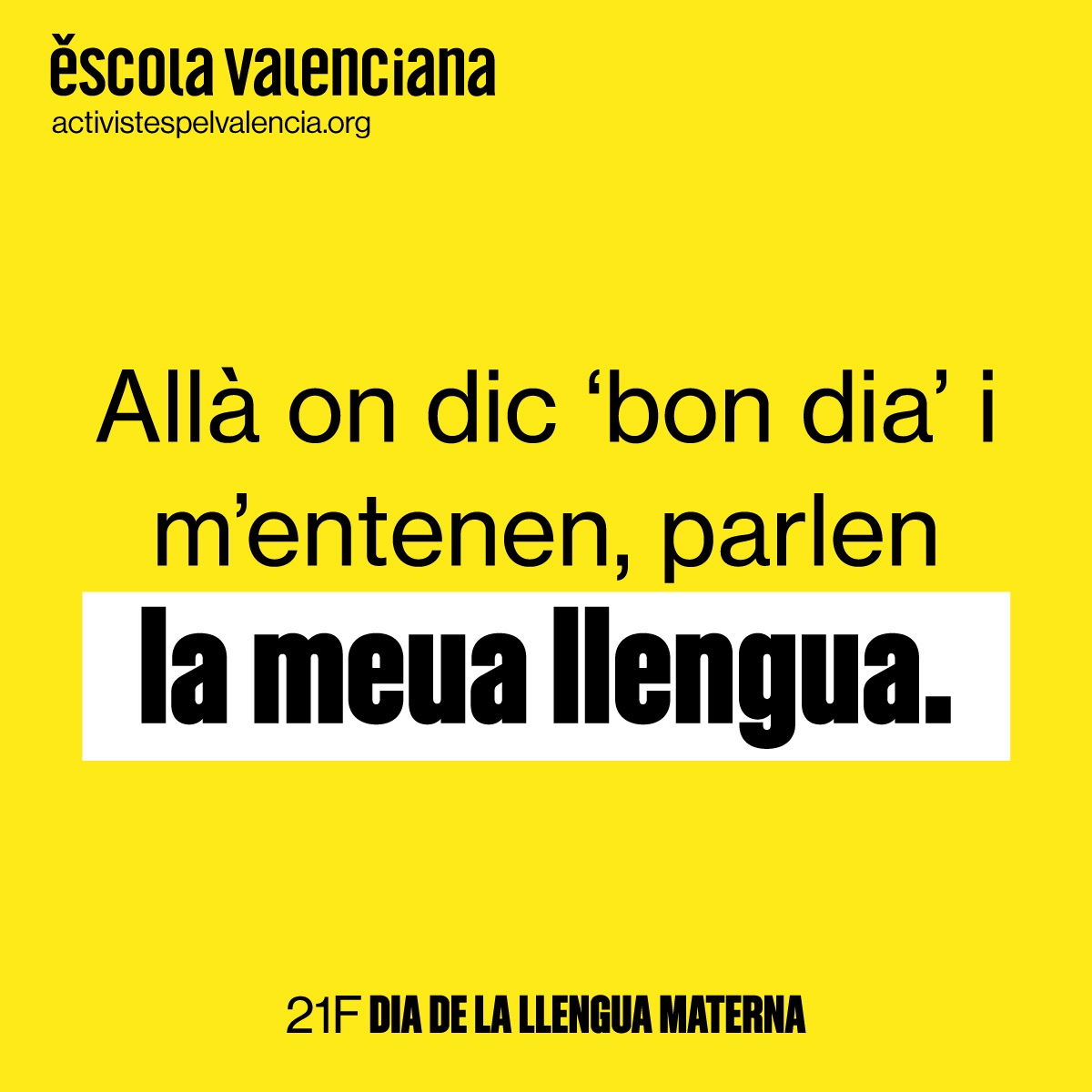 escolatv's tweet photo. 👅 Hui #DiaDeLaLlenguaMaterna saludem a totes les persones que tenen el valencià com a llengua inicial o d'identificació i, també, a totes aquelles que han fet del valencià la seua llengua!

💛 Parlem valencià, #UnimNos!

#21F #LlenguaMaterna https://t.co/c0o5v8RrfL