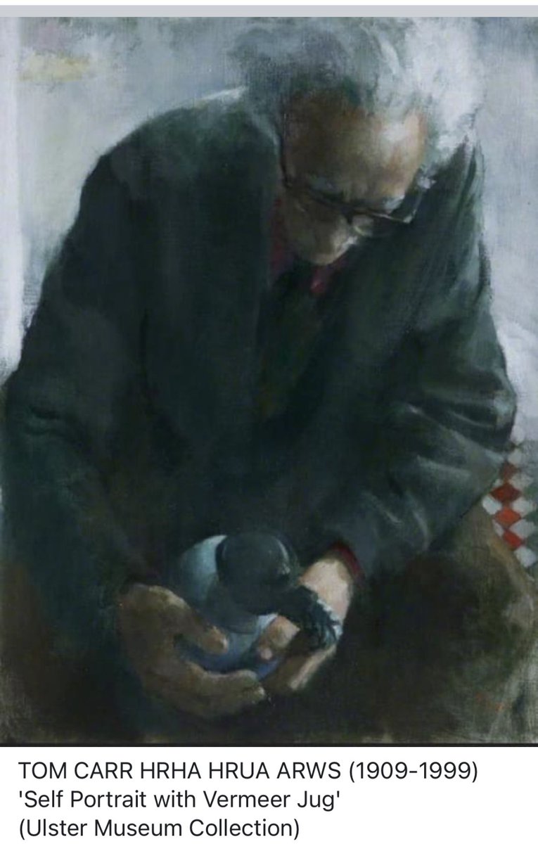 EamonnMallie's tweet photo. #Tom Carr and ‘Vermeer’s Jug.’ It is hard to believe he left us over 20years ago. I used to visit his Malone Hill studio in South Belfast every Monday evening - a most enlightening experience and one from which I learned so much about art. Ar lámh dheis Dé go raibh d’anam Tom. EM https://t.co/t350wi1lUL