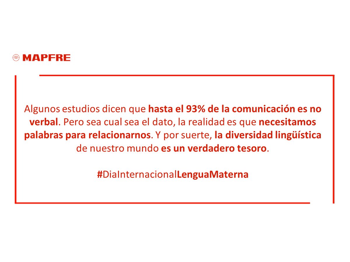 MAPFRE's tweet photo. En #MAPFRE impulsamos la diversidad también en el ámbito de las lenguas que hablamos. Sigue el hilo y celebra con nosotros el #DiaInternacionalLenguaMaterna #MotherLanguageDay https://t.co/sTPFARa5mc