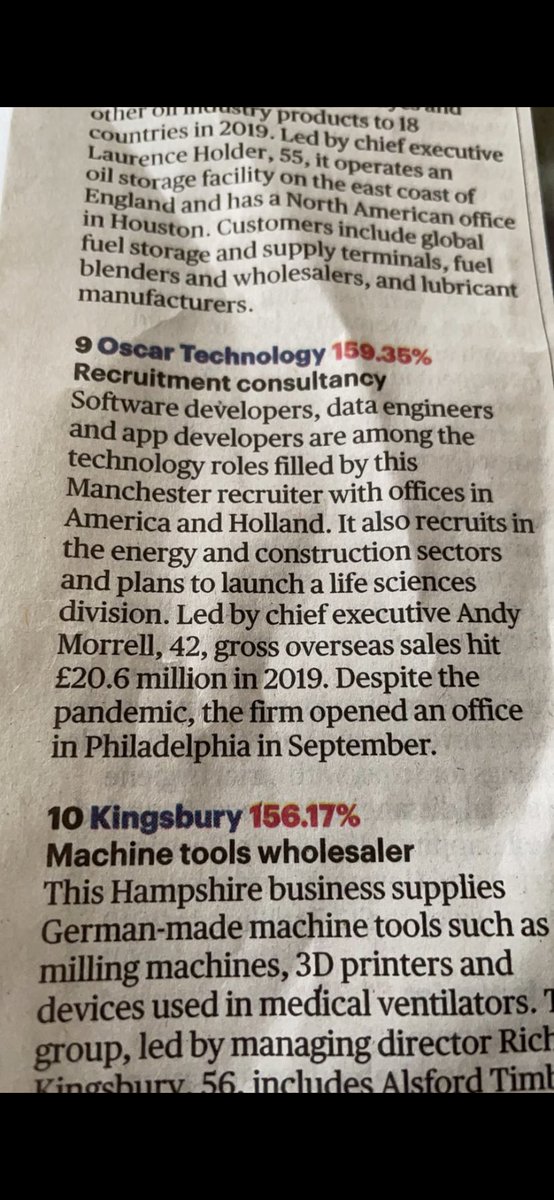 AndyJMozza's tweet photo. Pretty sure at one time my parents envisaged me in the papers for different reasons @thesundaytimes 😁👀😇 but we will take this, and it’s all about having the best colleagues you could imagine 🙌🏼 #teamOscar #recruitment #inttrack200 https://t.co/UndUQ9xRwI