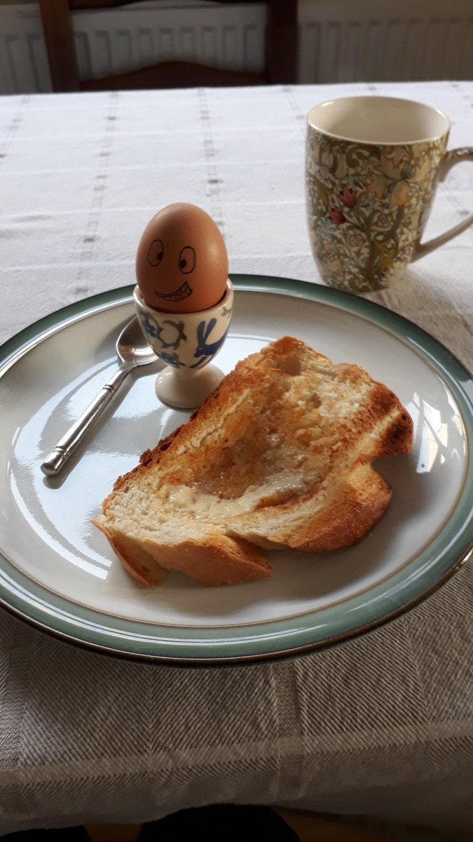A very clever chicken drew a a happy face on my breakfast egg today. Celebrating #MHNursesDay