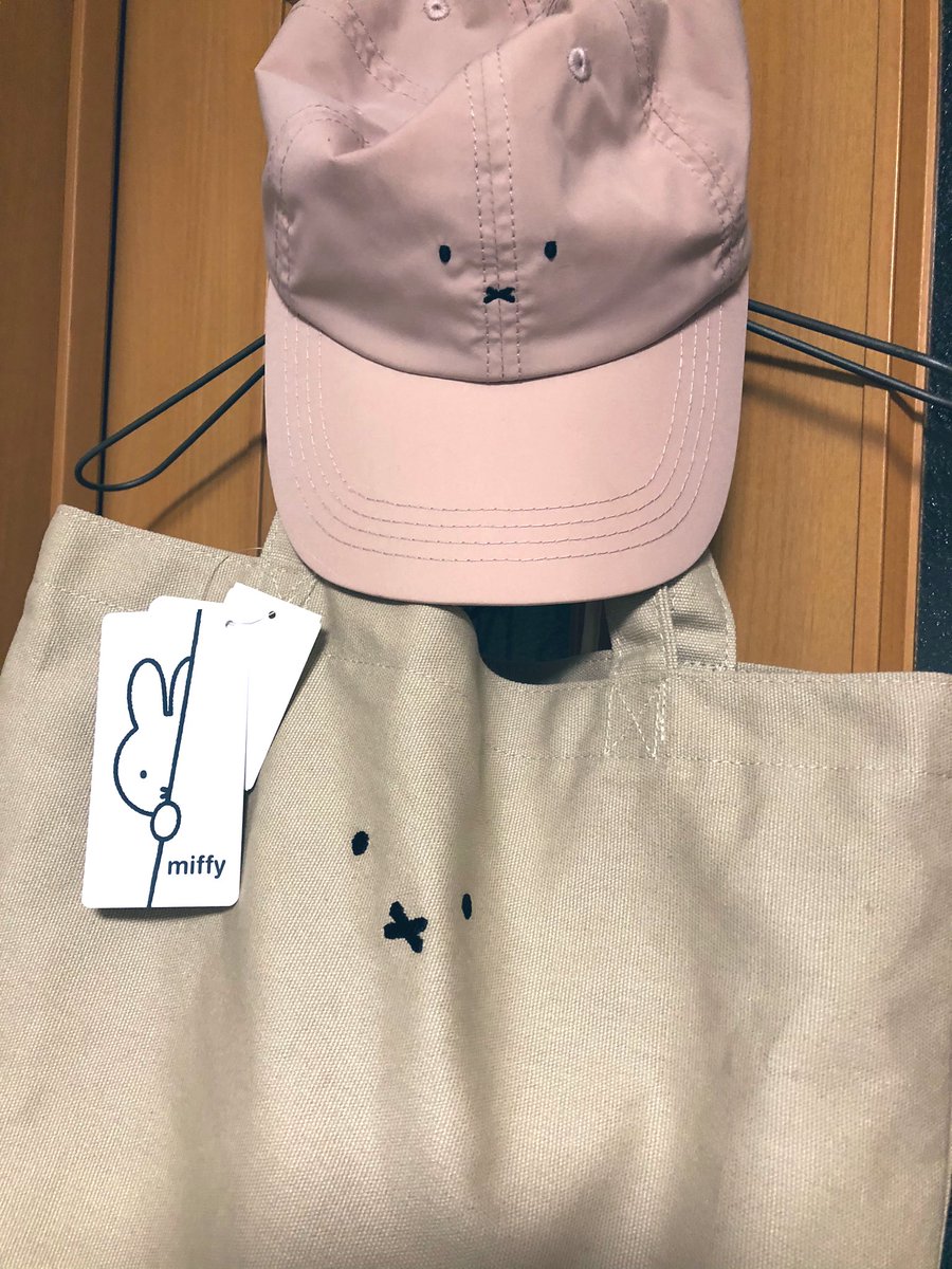 Haru しまむらのキャップとアベイルのトートバッグ ミッフィーめっちゃかわいい X