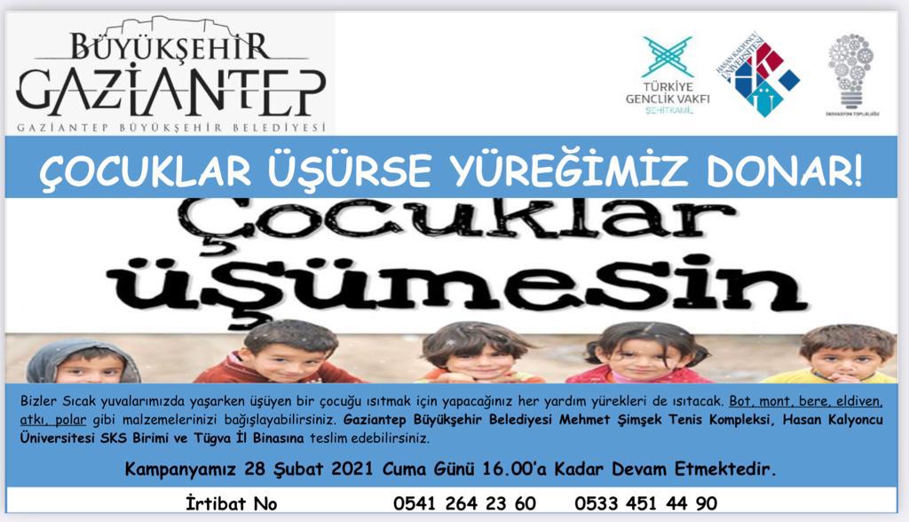 GbbGenclikSpor's tweet photo. "Çocuklar üşürse insanlık üşür."

 @GaziantepBeld,  @hkunv İnovasyon Topluluğu ve @tugvasehitkamil ile başlatmış olduğumuz projede; her türlü kışlık giyim eşyalarınızı ihtiyaç sahibi çocuklarımız için

🗓️ 28.02.2021
⏰ 16.00’a kadar afişte belirtilen yerlere bırakabilirsiniz.🙏 https://t.co/Bo5v6onj2D