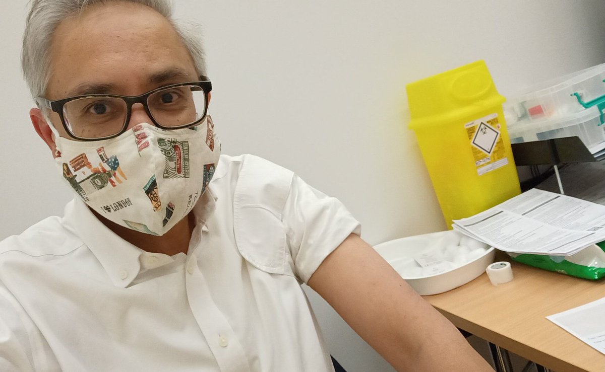 #COVIDVaccination On Wednesday evening the local health centre called to say they had leftover Oxford/AZ vaccine if we could get there in 15 minutes ~ ٱلْحَمْدُ لِلَّٰهِ ~ when your turn comes, get it done!