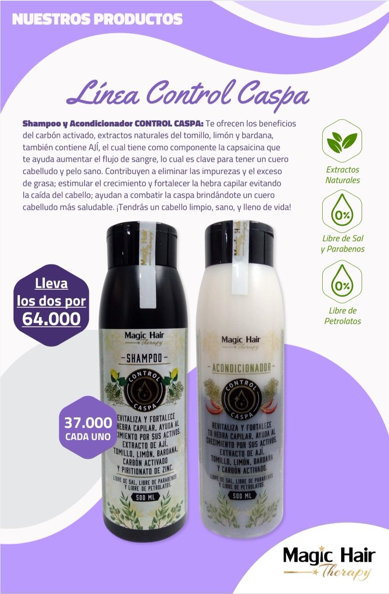MagicHairCol's tweet photo. Ya conoces nuestras nuevas lineas?
Control Caspa y Linea Kids 🥳 Therapy Magic Hair Therapy Magia en tu cabello 
#Crecimiento #Anticaída #Reparación #Shampoo #Acondicionador #Repolarizador #Colombia #caspa #magia_en_tu_cabello #magichair #Magichairtherapy #Magiaentucabello #Viral https://t.co/tUccYWcSYo