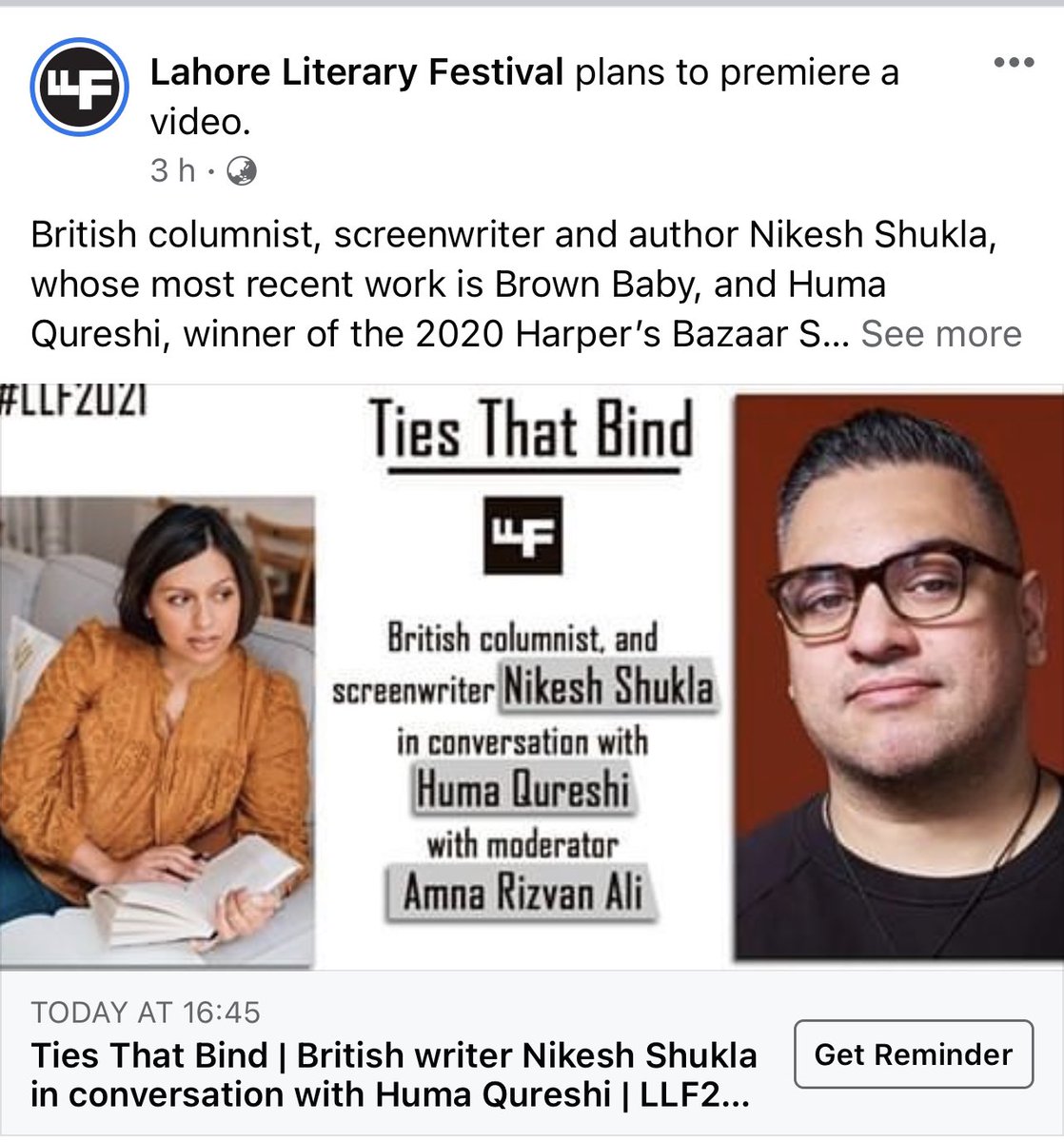 Two wonderful memoirs in the spotlight! @huma_qureshi_uk and @nikeshshukla in a heartwarming session moderated by me today at 4:45pm @lhrlitfest #LLF2021 #Sunday #Day4