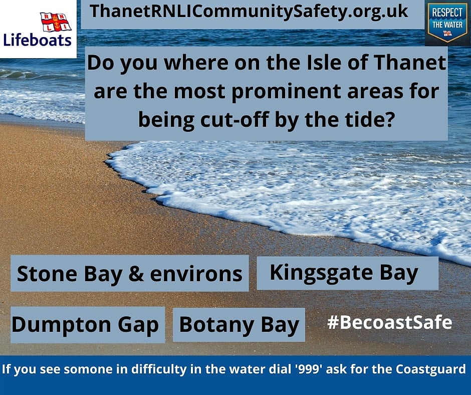 Do you know where on the Isle of Thanet Coastline are the most prominent areas for being cut-off by the tide? ⬇️⬇️
👉Always carry a means of calling for help 
👉Check the weather &amp; tide times 
👉Keep to paths no selfie is worth putting yourself in danger
#sundayvibes #COVIDー19