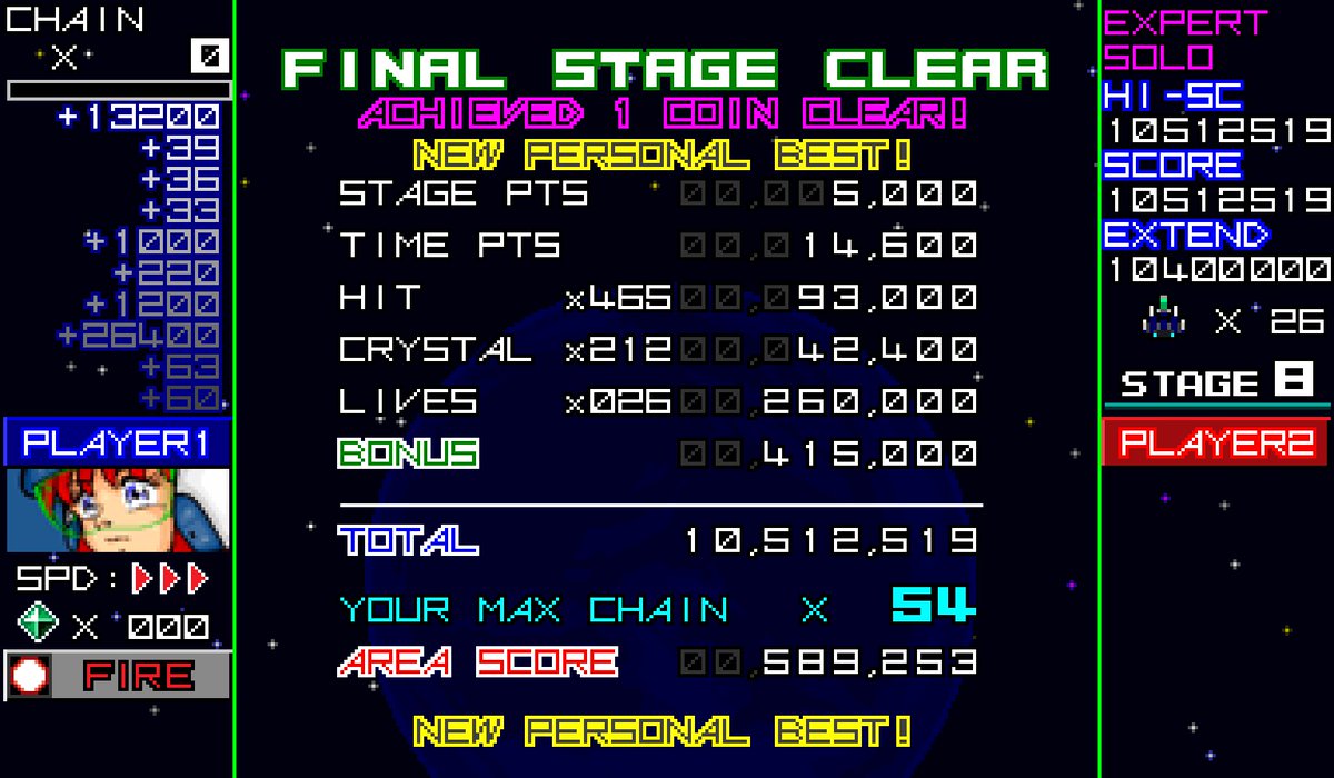 Gattan_anman's tweet image. SOLOのEXPERTで10,512,519。初めて1000万点越えた！ありがとうございました！ただ中ボスを1体逃していて（続く #RagingBlasters #レイジングブラスターズ