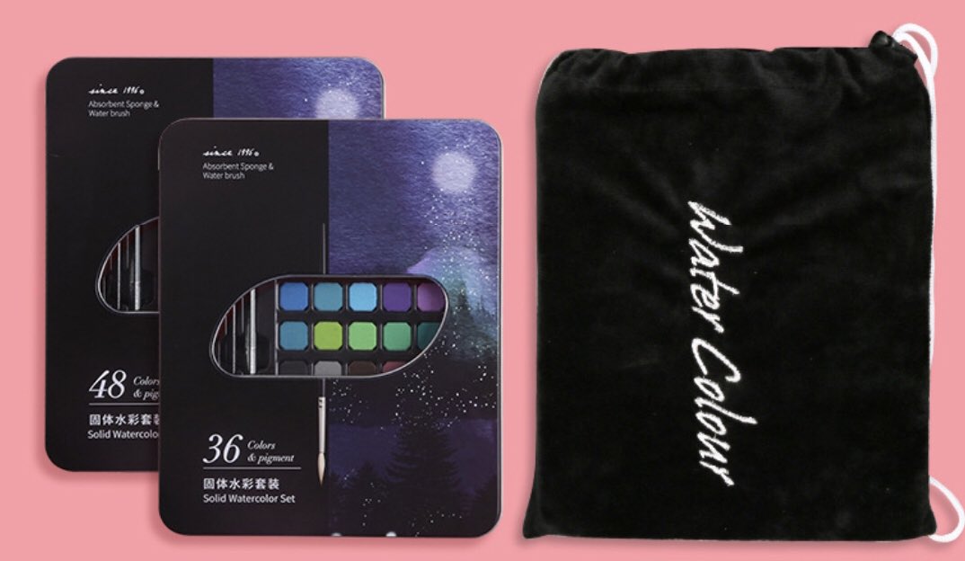 winkwink_store's tweet photo. 🎨✨ มาแล้วว เซตสีน้ำพู่กันแทงค์ ดีลราคามาดีมากๆเลยเปิดให้งับ มาพร้อมกล่องเหล็ก+พู่กันแทงค์+ถุงผ้าไว้เก็บอุปกรณ์แบบในรูปเลย 
〰️ แบบ 36 สี 190.-
〰️แบบ 48 สี 240.-
วิธีสั่ง 36/1 , 48/1 

เมนชั่นจองใต้โพสได้เลยน้า
ใครล็อคแอคทักไลน์ค่า👇🏻
https://t.co/NAweImR8Vw https://t.co/ZGE81ntVgD