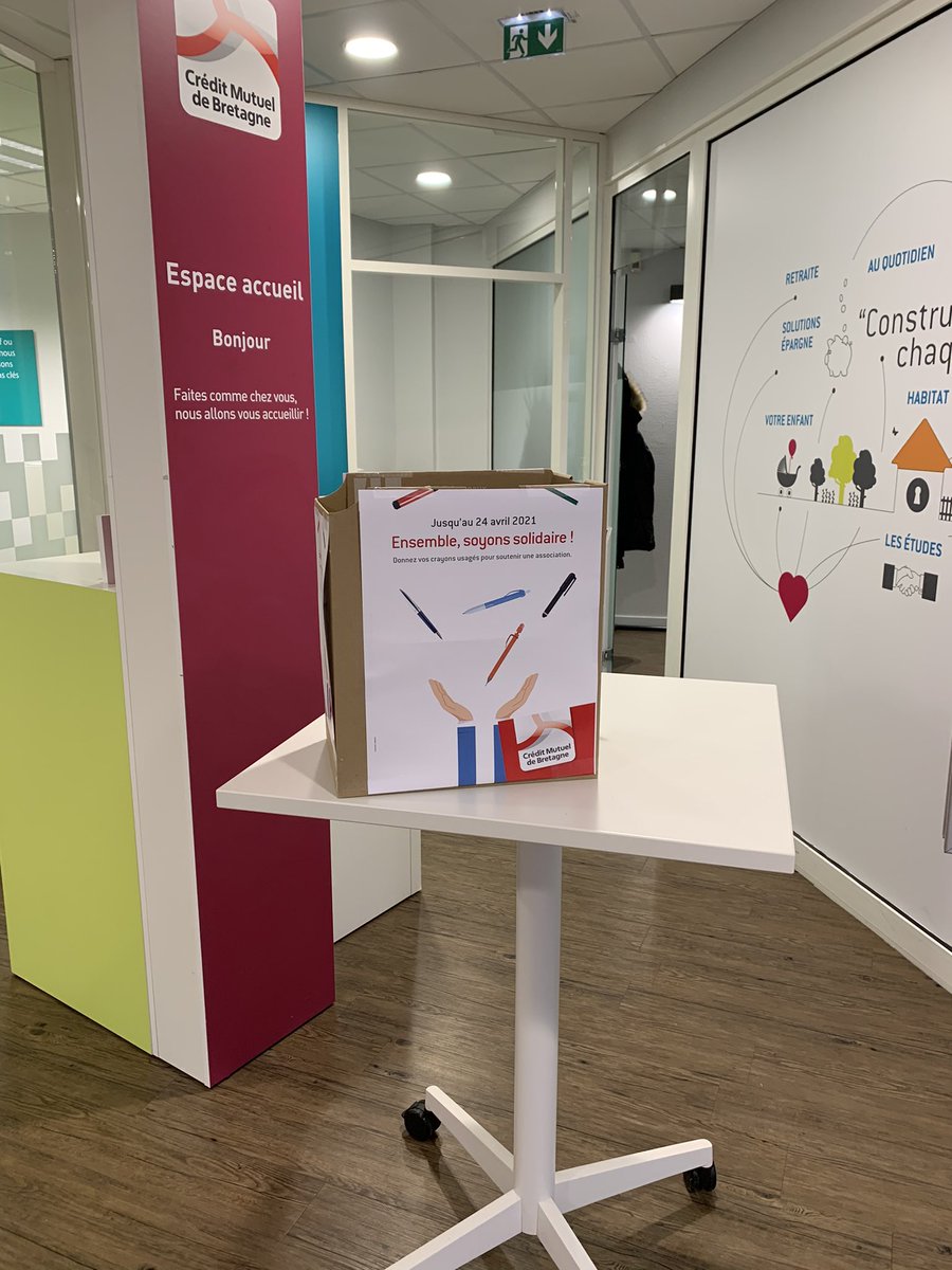 C’est officiel!!! Votre agence de Lannilis a démarré son opération de collecte de crayons usagés pour soutenir une association locale. Ensemble, soyons solidaire!! Vous avez jusqu’au 24 avril 2021 pour venir les déposer.  <a href="/UTPlabennec/">UT Pl🅰️bennec</a> <a href="/CcmLesneven/">CCM_Lesneven</a> @CcmDes <a href="/CCMPLOUGUERNEAU/">CMB Plouguerne🅰️u</a>