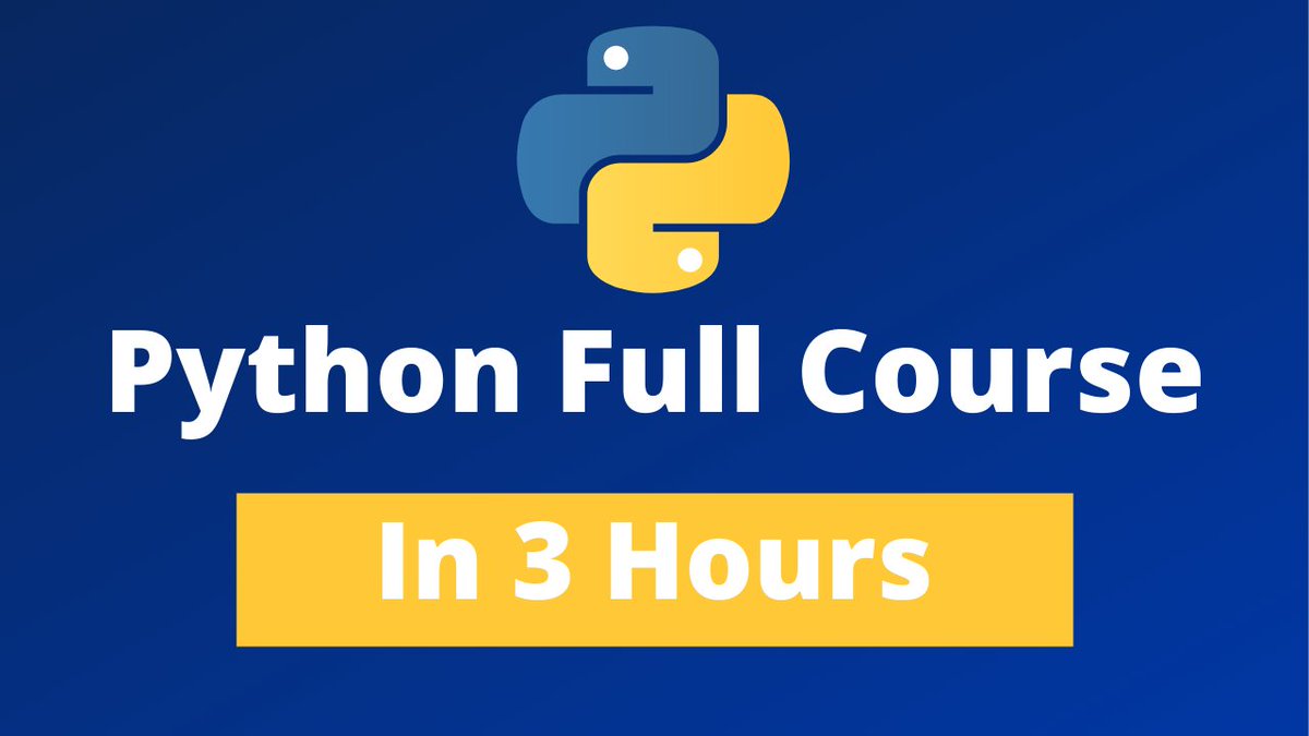 TomiTokko3's tweet image. New tutorial Alert🚨
A 3+ Hours Python Full Course! With 30 Chapters 

youtu.be/nuC_wmAAG9A

I would appreciate it if you can retweet.. Thank you