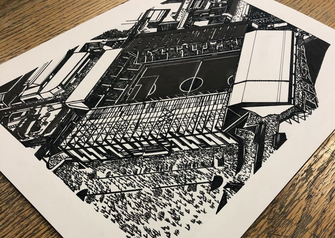 Bramall Lane <a href="/SheffieldUnited/">Sheffield United</a> Drawn using pen and ink 😊🖊 #SheffieldUnited