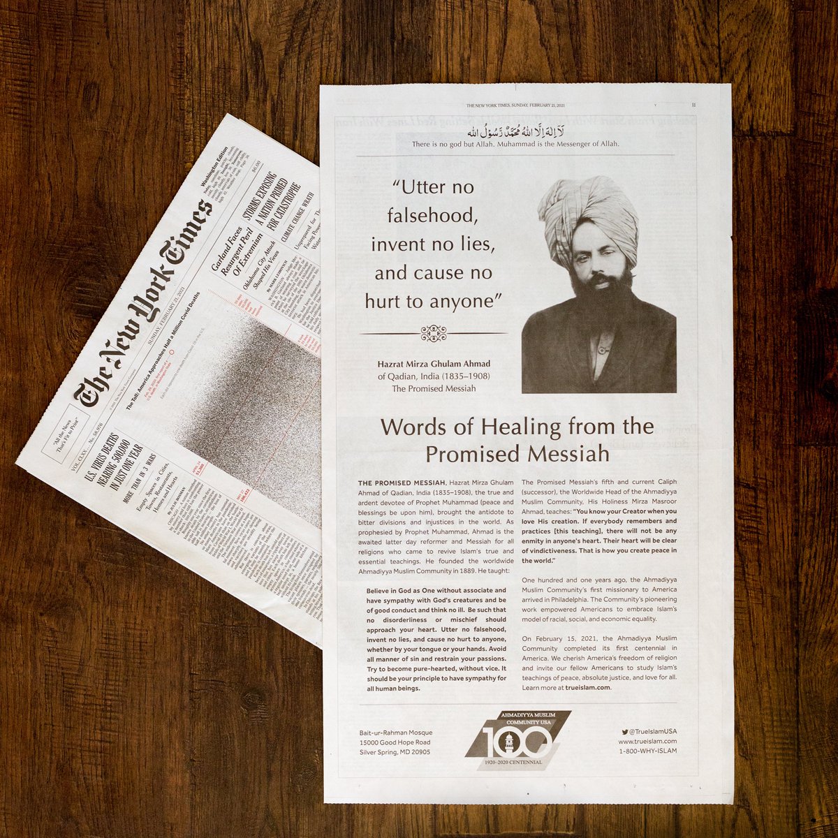 Powerful #WordsOfHealing from the long-awaited Messiah and Mahdi in the <a href="/nytimes/">The New York Times</a> today. 
To learn more about his message, visit
trueIslam.com
trueislam.co.uk
 
#TheMessiahAd <a href="/TrueIslamUSA/">True Islam</a>