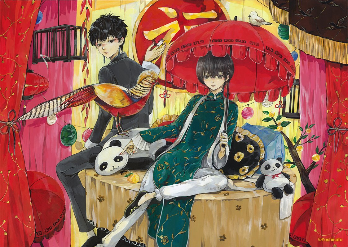 ヨシサト 7月個展 春の節目 いらっしゃいまし 画材 アクリル絵の具 イラストボード サイズ アナログイラスト オリジナルイラスト agallery