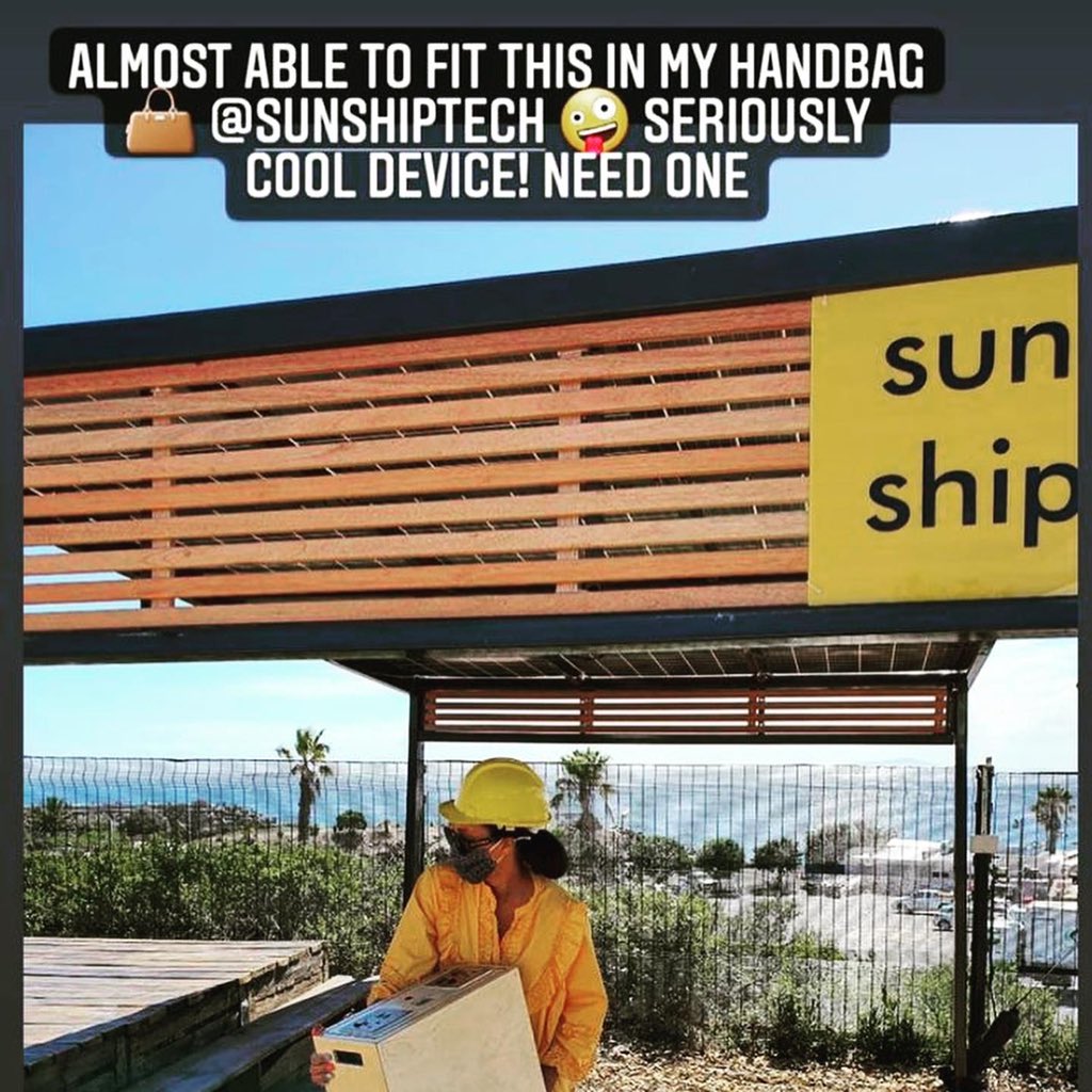 FelicityNB's tweet photo. Thanks @jo_annstrauss for making time to check out the Sun Ship Technologies PowerPort on location and try out the PowerBoxes at @OZCFarm https://t.co/t9jjGoEIHn