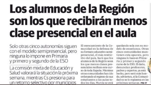 RosaRodaNews's tweet image. Una medida impuesta por el gobierno regional en contra de los acuerdos que firmó en la Conferencia Sectorial de junio. Conlleva retraso educativo, fracaso y abandono escolar. ¿Y saben qué es lo más triste? Que a nadie le importa. La estupidez de los murcianos es concienzuda.
