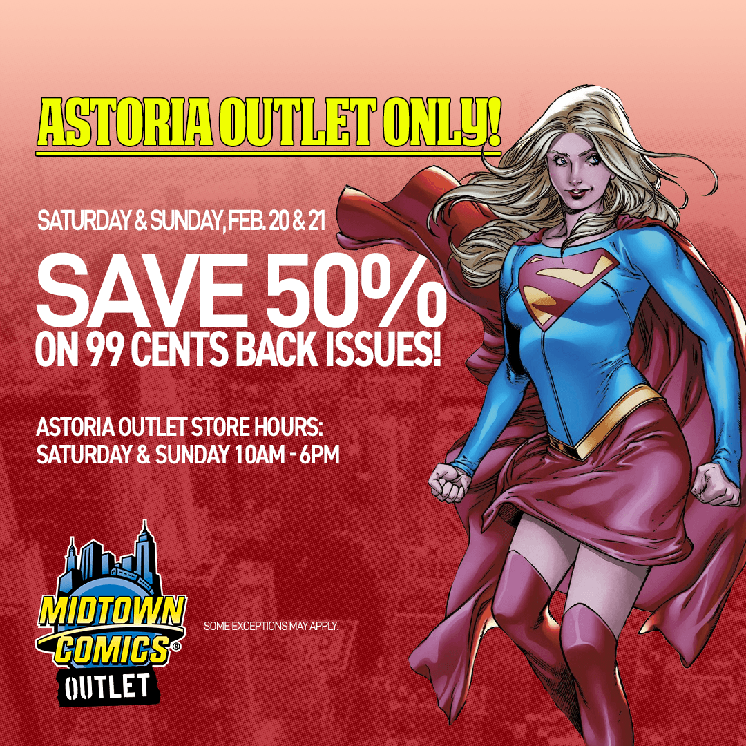 MidtownComics's tweet photo. Last day! Save 50% off our 99¢ back issues at our Astoria Outlet! We're not math majors, but that's 50¢ a book! Open 10AM-6PM!
Some exceptions may apply.
https://t.co/LnPc8N5kSk
#Astoria #MidtownComicsAstoria #discountcomics #backissues #comicbookbackissues #oldcomics https://t.co/A4h0Qq8HHR