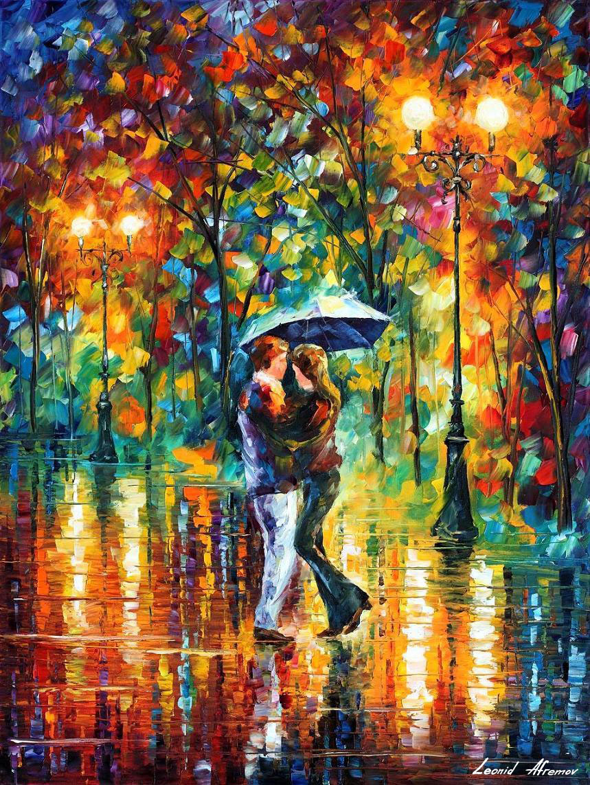 RAINY DANCE — PALETTE KNIFE Oil Painting On Canvas By Leonid Afremov afremov.com/rainy-dance.ht…