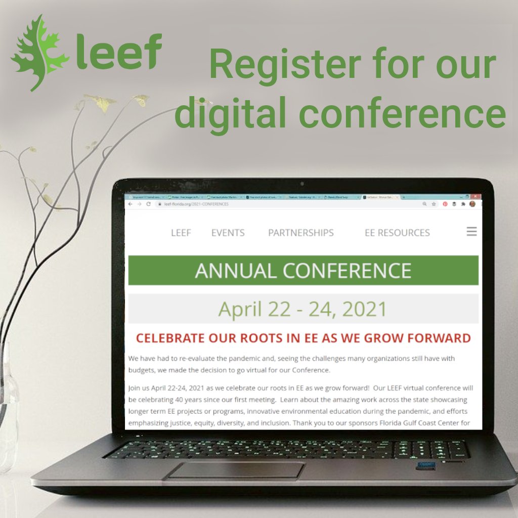 LEEF_Florida's tweet photo. Registration is now open for our digital conference!
Join us April 22-24, 2021 as we celebrate our roots in EE as we grow forward. ๐ฑ
More details coming soon!
https://t.co/43LbAVxMusโ โ
โ โ
#LEEF2021 #conference #enviroed #enviroeducators #environmentaleducation #natureed https://t.co/qIfGXuQbeB