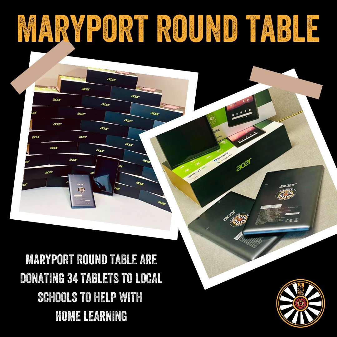 RoundTableBI's tweet photo. Huge shout out to Maryport Round Table who are donating 34 tablet computers to local schools to help with home learning
#28DaysOfKindness
#RoundTable
#DoMore https://t.co/45tlymO4jr