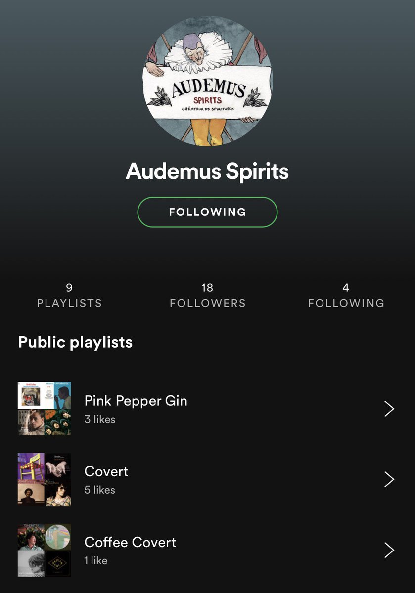 Did you know that there's a Spotify playlist for each of the Spirits in the Audemus Family? 

The Music of Audemus, tunes that inspired the creative flow &amp; songs that we love to sip to.

#pinkpepperpeople #love #creativity #gin #music