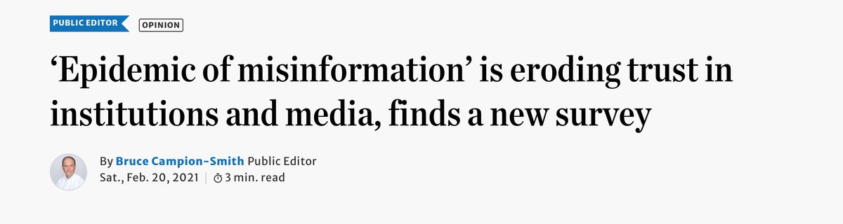 Nearly half of Canadians believe journalists are purposely trying to mislead them/52% think #cdnmedia are more concerned with supporting an ideology rather than informing the public and that they are not doing well at being objective and non-partisan #cdnpoli