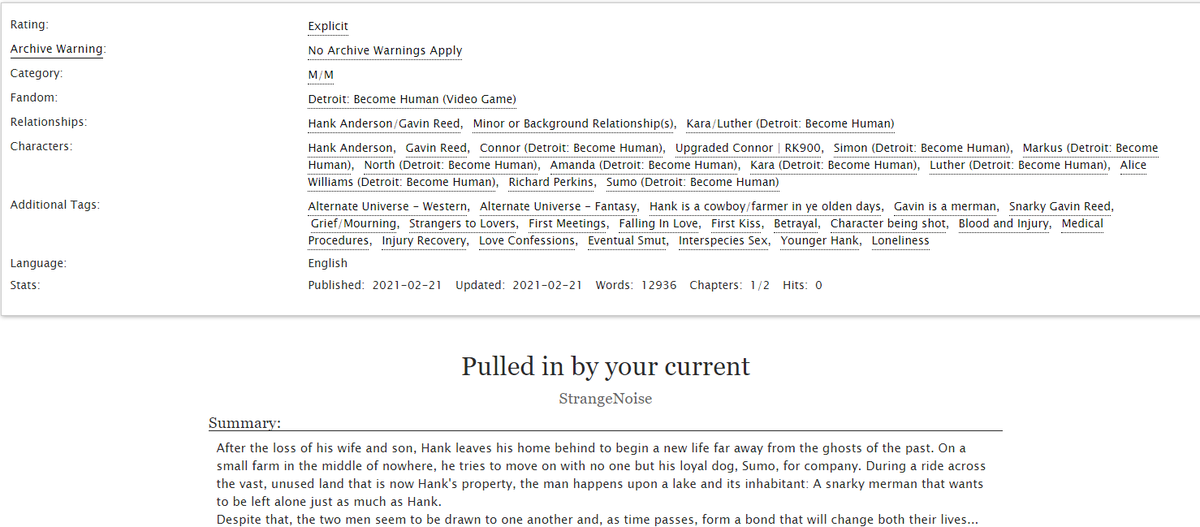 NoiseStrangest's tweet photo. Hi everyone! I return once again to promote myself! This time it's some nice Hankvin with merm!Gavin! This is my story for the DBH AU Big bang and I was paired with amazing Carolyn who made some truly amazing art for this fic!

https://t.co/FC0AcSzo6P

https://t.co/9VcMvcc6qj https://t.co/ClKo5kMlhY