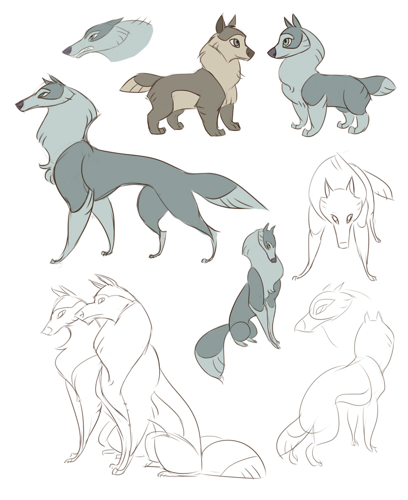 I've been drawing a bunch of wolves sketches lately so I even found so...